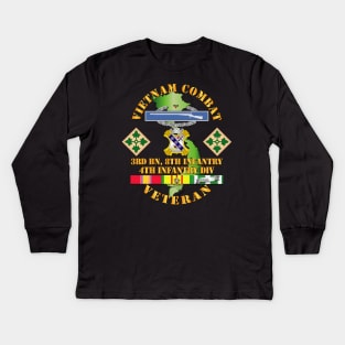 Vietnam Combat Infantry Veteran w 3rd Bn 8th Inf - 4th ID SSI Kids Long Sleeve T-Shirt